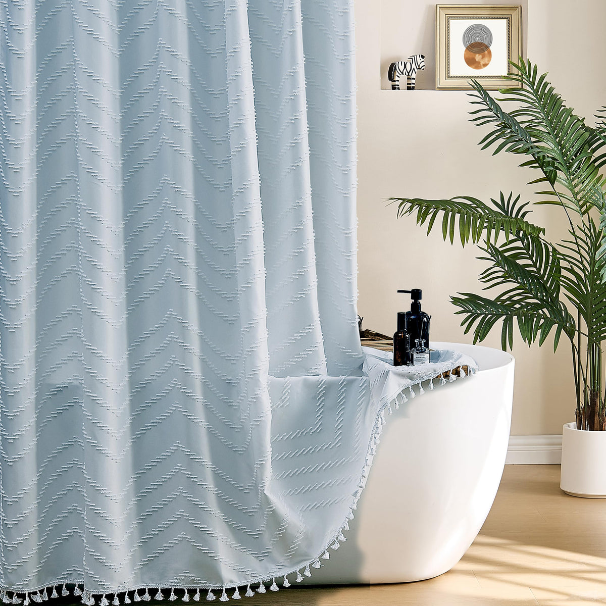 Siiluminisoy Sage Green Shower Curtain for Bathroom Boho Shower Curtain